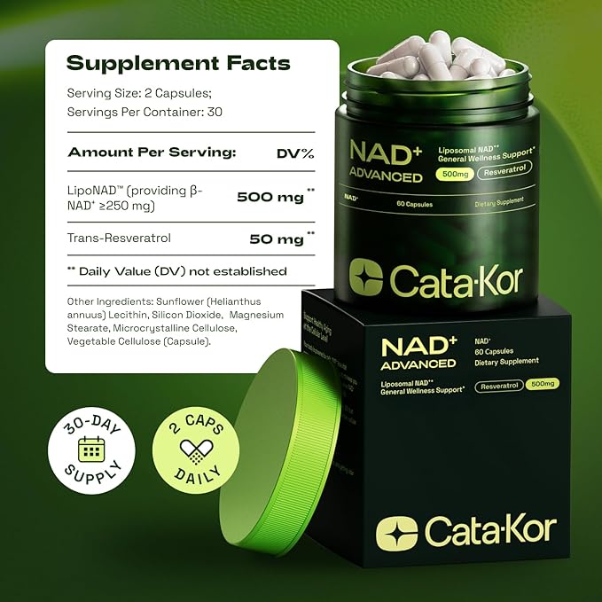 Liposomal NAD+ Supplement with Resveratrol – NMN Supplement Alternative – Third-Party Tested – Advanced NAD Resveratrol
