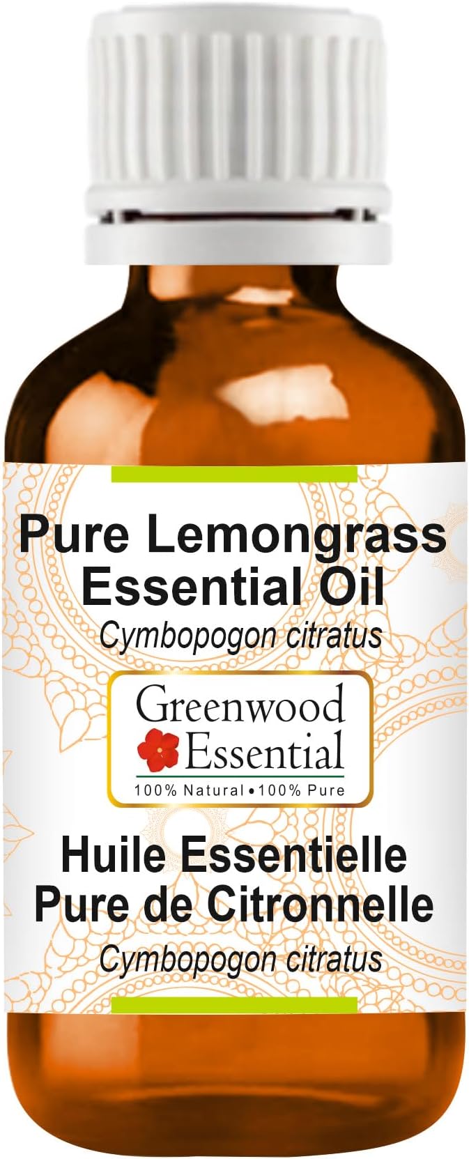 Greenwood Essential Lemongrass Essential Oil (Cymbopogon citratus) Pure | Non-Sticky | Non-Greasy | Lightweight | Men & Women | All Skin Types | Steam Distilled 30ml (1 oz)