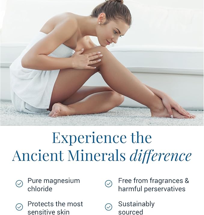 Ancient Minerals Magnesium Lotion – Zechstein Magnesium Chloride Cream with Shea Butter, Organic Oils & Hyaluronic Acid for Skin Hydration, Non-Greasy Body Lotion, 5oz