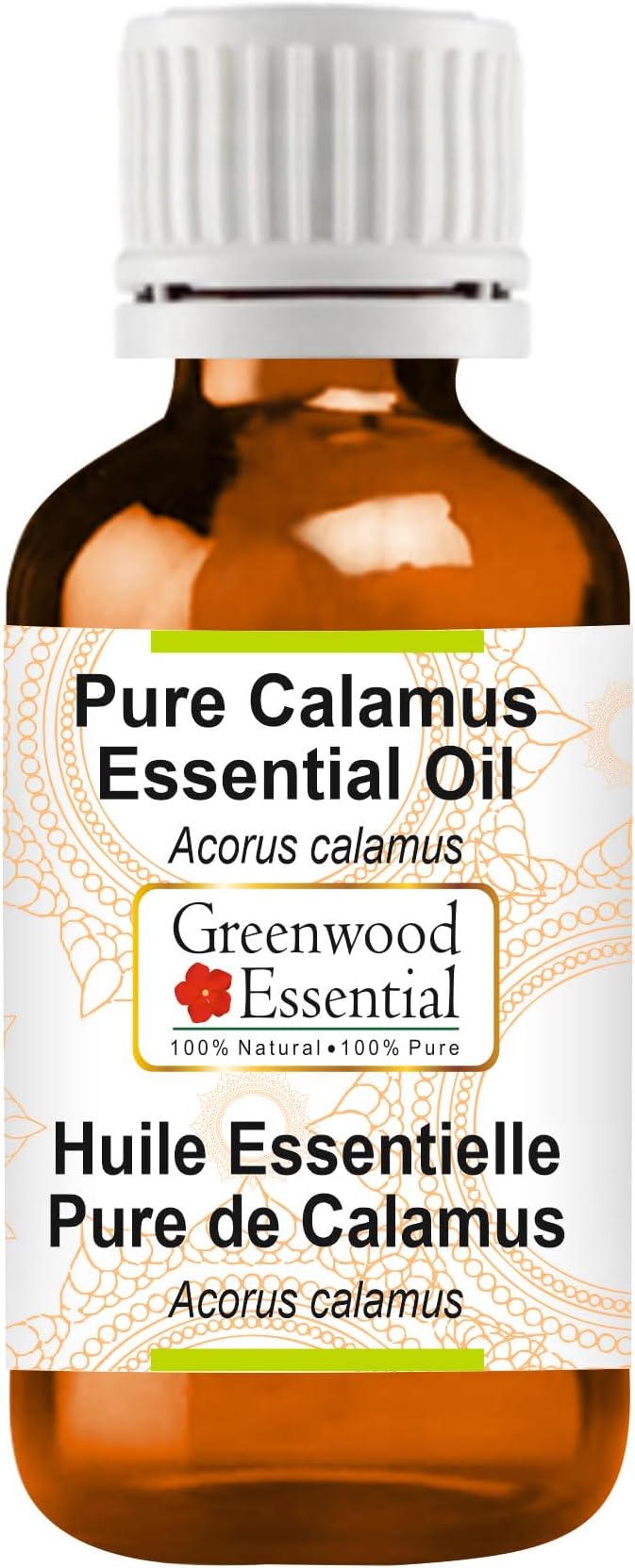 Greenwood Essential Calamus Essential Oil (Acorus Calamus) Pure | Non-Sticky | Non-Greasy | Lightweight | Men & Women | All Skin Types | Steam Distilled 10ml (0.33 oz)