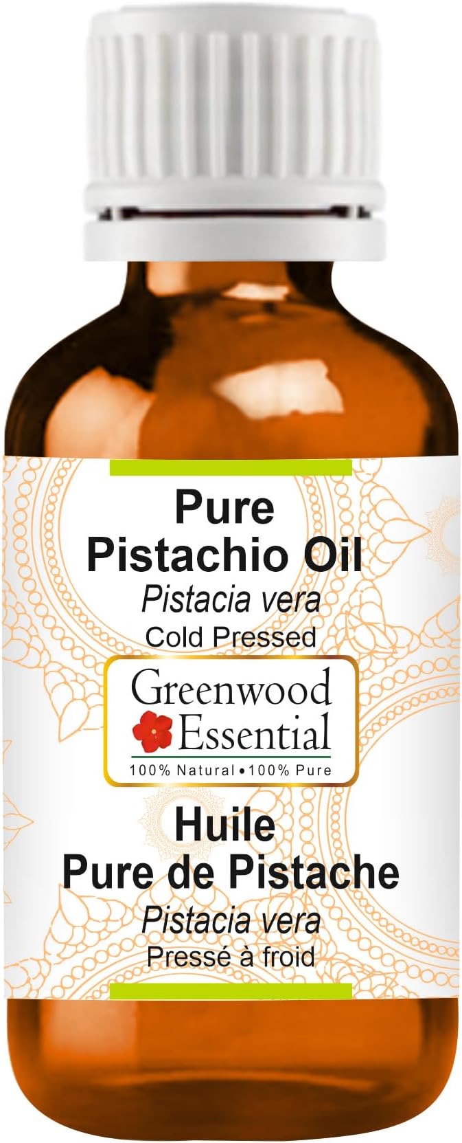 Greenwood Essential Pistachio Oil (Pistacia vera) | Cold Pressed | Natural | Undiluted | For Diluting Essential Oils | For Skin & Massage | Men & Women | 15ml (0.50 oz)