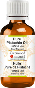 Greenwood Essential Pistachio Oil (Pistacia vera) | Cold Pressed | Natural | Undiluted | For Diluting Essential Oils | For Skin & Massage | Men & Women | 15ml (0.50 oz)