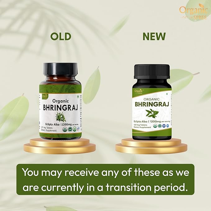 Bhringraj 120 Tablets | Eclipta Alba (Bhringraj) | USDA Organic Certified | Ayurvedic Hair Care | Organic and Natural 120tab - Pack of 3