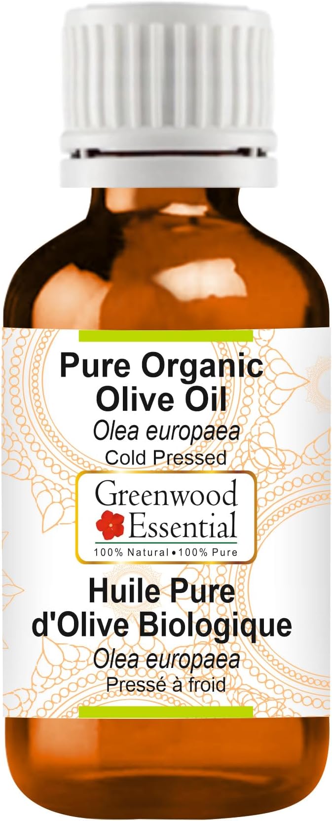 Greenwood Essential Pure Olive Oil (Olea europaea) Cold Pressed 50ml (1.69 oz)