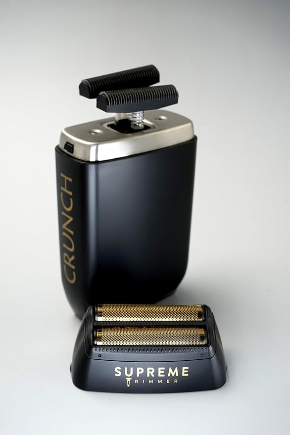 Supreme Trimmer Crunch STF602 – Waterproof Double Foil Shaver for Men | 150 Min Runtime, Wet/Dry Cordless & Corded Electric Razor | Hypoallergenic Foils for Face, Head & Stubble