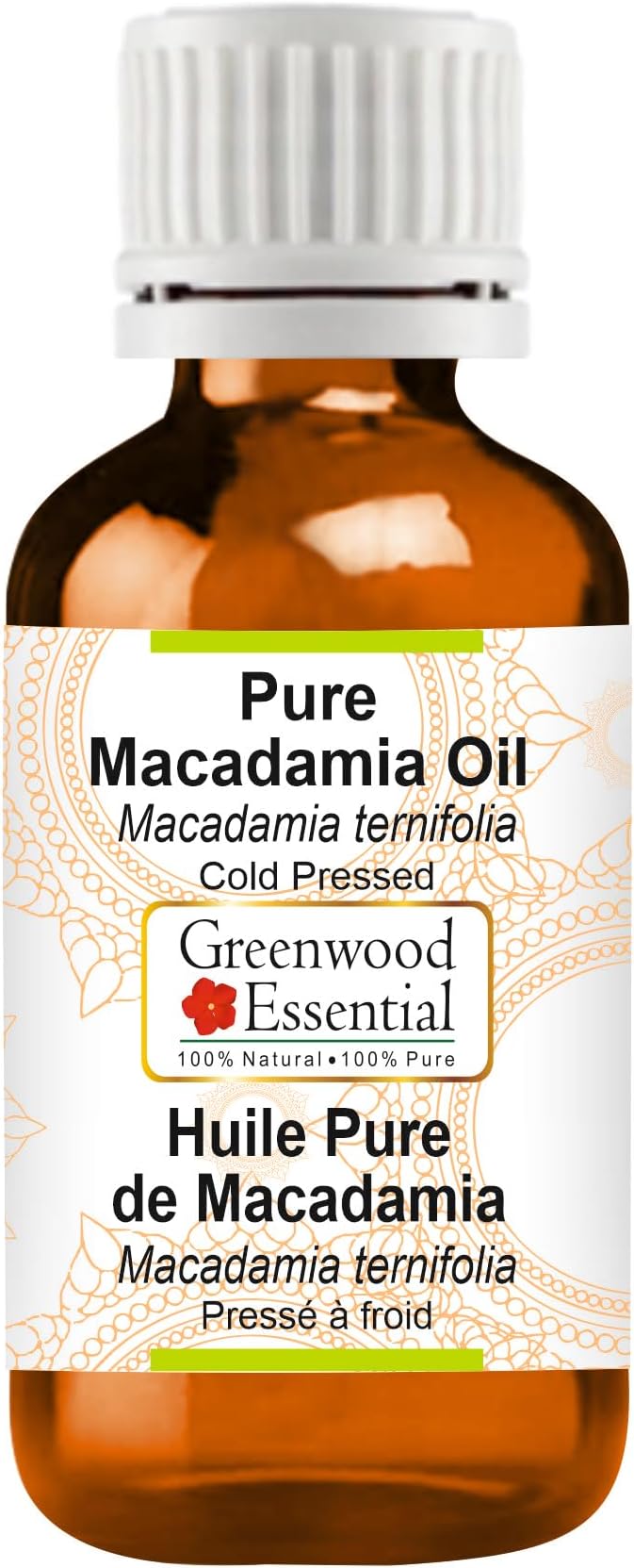 Greenwood Essential Pure Macadamia Oil (Macadamia ternifolia) Cold Pressed 10ml (0.33 oz)