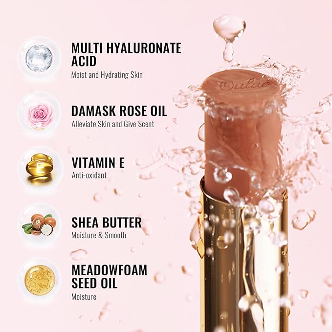 Oulac Color Rich Satin Matte Lipstick – Nude Peach Lipsticks for Women, Long Lasting, Hydrating Lip Color, Non-Drying Velvet Finish, Creamy Texture, Full Coverage, Vegan, SG04