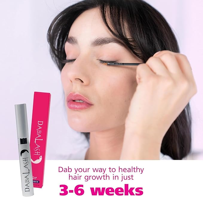 DABALASH Professional Eyelash & Eyebrow Growth Serum with Castor Oil – Promotes the Appearance of Naturally Longer, Fuller, Thicker & Stronger Lash + Brow Hair – Combo Love 2 Pack, 2 * 0.18 oz
