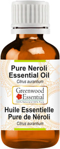 Greenwood Essential Neroli Essential Oil (Citrus aurantium) Pure | Non-Sticky | Non-Greasy | Lightweight | Men & Women | All Skin Types | Steam Distilled 15ml (0.50 oz)