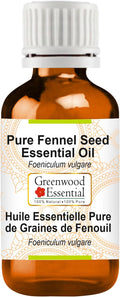 Greenwood Essential Fennel Seed Essential Oil (Foeniculum vulgare) Pure | Non-Sticky | Non-Greasy | Lightweight | Men & Women | All Skin Types | Steam Distilled 15ml (0.50 oz)
