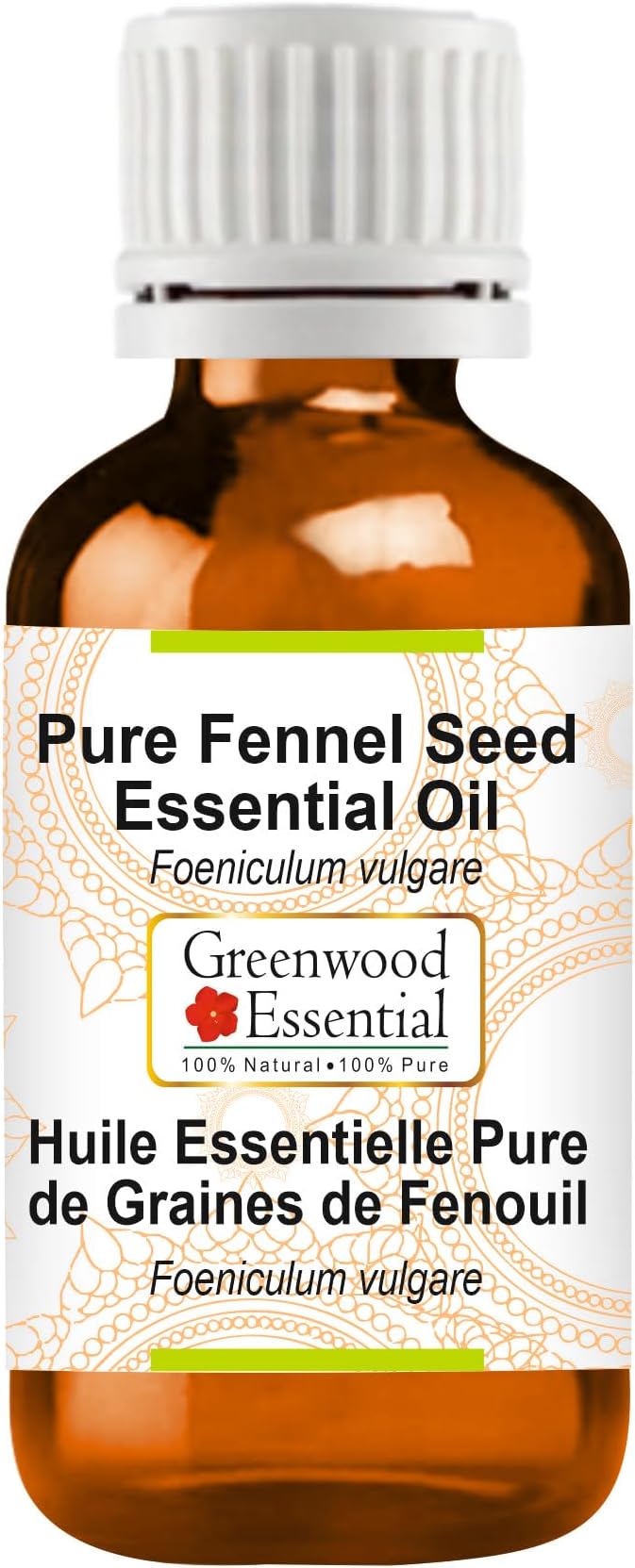 Greenwood Essential Fennel Seed Essential Oil (Foeniculum vulgare) Pure | Non-Sticky | Non-Greasy | Lightweight | Men & Women | All Skin Types | Steam Distilled 50ml (1.69 oz)