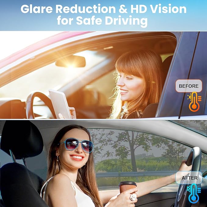 Car Window Tint 5% VLT 24" in x 100'Ft Nano Ceramic Window Tint Roll, 2 Ply Automotive Window Tint Privacy Film for Car Sun Protection, UV & Heat Blocking and Scratch Resistant