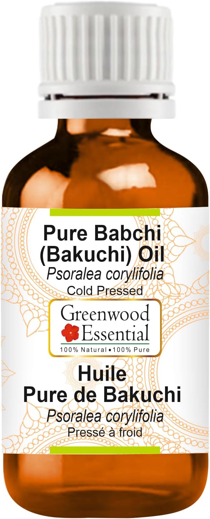 Greenwood Essential Babchi (Bakuchi) Oil (Psoralea corylifolia) | Cold Pressed | Natural | Undiluted | For Diluting Essential Oils | For Skin & Massage | Men & Women | 100ml (3.38 oz)
