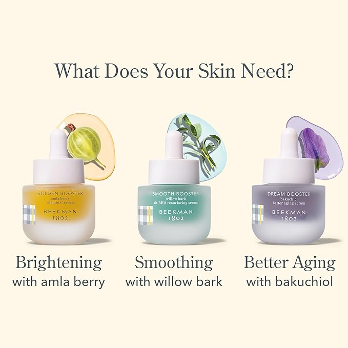 Beekman 1802 Dream Booster Bakuchiol Retinol Alternative Facial Serum - Squalane & Bakuchiol Oil Serum For Sensitive Skin - Night Moisturizer For Fine Lines & Pore Minimizer - Fragrance Free, Vegan
