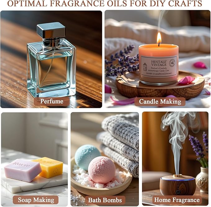 SPICE Fragrance Essential Oil Set - Gingerbread, Pink Lemonade, French Vanilla, Cinnamon, Brown Sugar, Sandalwood 6x10ML for Diffusers, Aromatherapy, Massage, Perfume, Soap Making and Candle