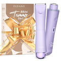 Bikini Trimmer for Women, 2 in 1 Electric Shaver for Women, Bikini RazorWaterproof IPX7 with LED, Pubic Hair Trimmer for Leg Arm Underarm Bikini Area, Pull Bows Gift Box(Lavender Dream Purple)