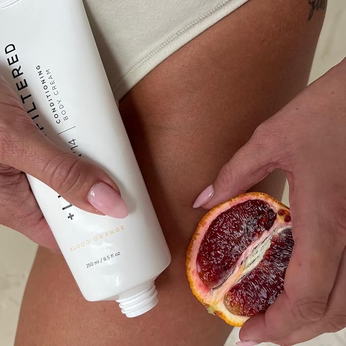 '+ Lux Unfiltered N°14 Conditioning Body Cream for Women - Moisturizing Body Lotion with Jojoba, Squalane, & Shea Butter - Hydrating, Skincare Grade Ingredients - Vegan & Cruelty Free - Blood Orange