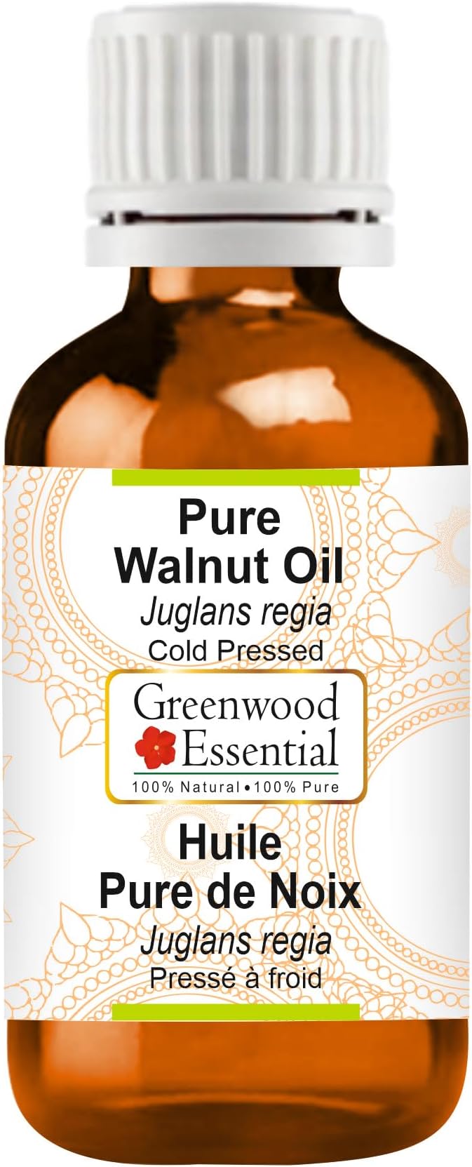 Greenwood Essential Pure Walnut Oil (Juglans regia) Cold Pressed 30ml (1 oz)