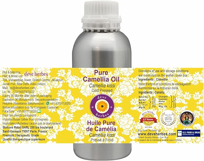 Greenwood Essential Pure Camellia Oil (Camellia kissi) Cold Pressed 300ml (10 oz)