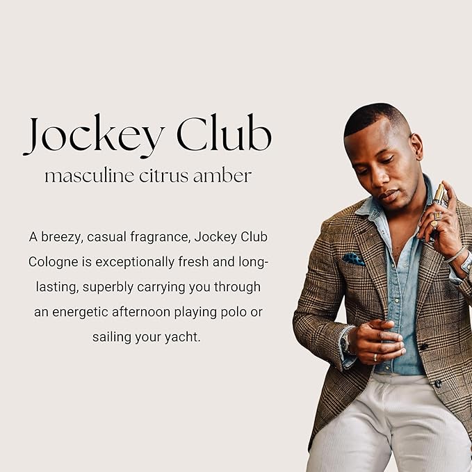 Caswell-Massey Jockey Club Aftershave, Sandalwood Musk Jasmine Geranium Scent, Soothing Post-Shave Tonic for Men, Made in USA, 3 Fl Oz