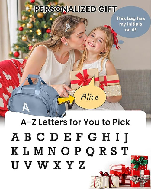 10 11 12 13 Year Olds Daughter Birthday Gifts, Initial Gym Bags with Shoe Compartment, Dance Bag for Girls, Monogram Kid Overnight Bags, Trendy Stuff -Gifts for Teenage (Letter G)