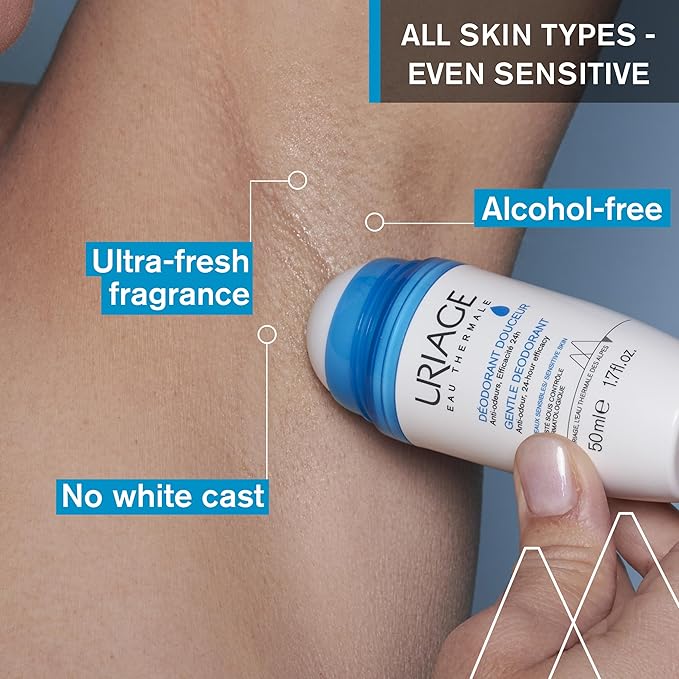 Uriage - Deodorant for Sensitive Skin 50ml, 1.69 oz- Daily Freshness - Aluminum-Free Formula - No alcohol - 24-Hour Odor Protection, Suitable for Sensitive Skin, No White Marks, Unisex Fresh Fragrance