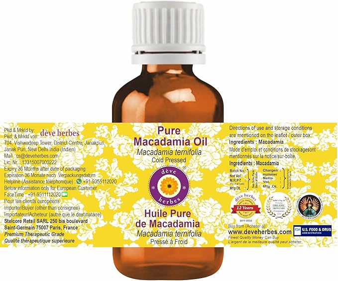 Greenwood Essential Pure Macadamia Oil (Macadamia ternifolia) Cold Pressed 5ml (0.16 oz)
