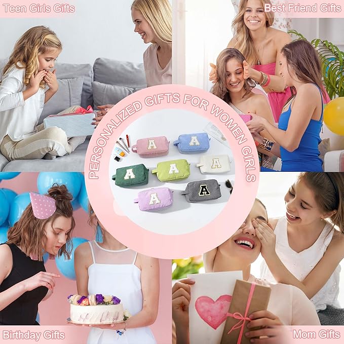 YOOLIFE Cute Makeup Bag - Girls Make Up Bag Cosmetic Bag Teen Girl Gifts Trendy Stuff Gifts for Women Teen Girl Preppy Stuff Skincare Bag Mom Wife Teacher Daughter Sister Birthday Gifts for Her H