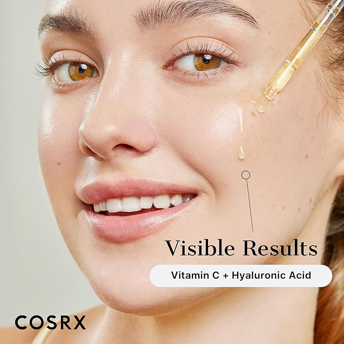 COSRX Pure Vitamin C 13% Serum with Vitamin E & Hyaluronic Acid, Hydrating Facial Serum for Fine Lines, Uneven Skin Tone & Dull Skin, 0.67fl.oz/20ml, Korean Skin Care