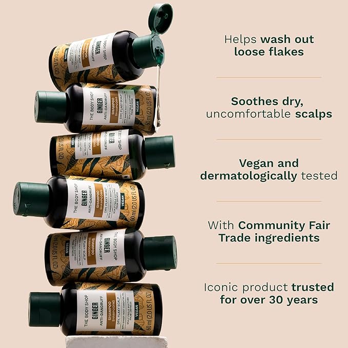 The Body Shop Ginger Scalp Care Shampoo – For Dry, Flaky Scalp – With Vegan Silk Protein – 250ml