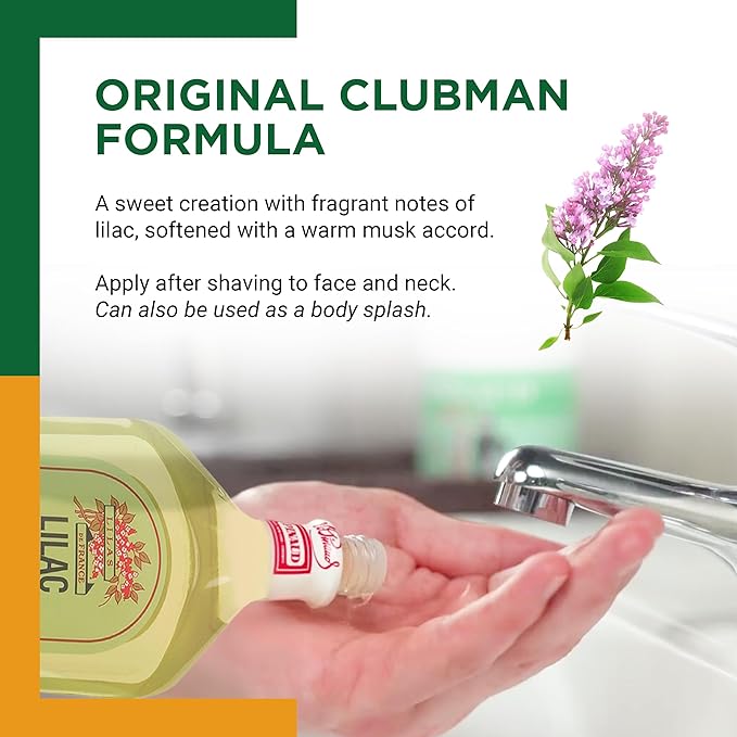 Clubman Pinaud Lilac Vegetal After Shave Lotion, Botanical Musk, 12 Fl Oz