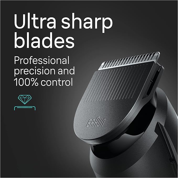 Braun All-in-One Style Kit Series 5 5471, 8-in-1 Trimmer for Men with Beard Trimmer, Body Trimmer for Manscaping, Hair Clippers & More, Ultra-Sharp Blade, 40 Length Settings, Waterproof