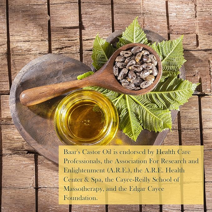 Baar Palma Christos Organic Castor Oil, Cold-Pressed, Hexane-Free, USDA Certified, for Skin, Hair, Massage & Castor Oil Packs, Glass Amber Bottle, 8 oz. (Pack of 2)